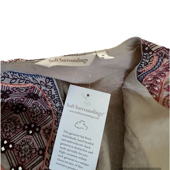 New Soft Surroundings Embroidered Livia Bolero Jacket Ladies Medium - Picture 6 of 6